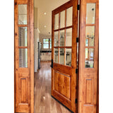 Modern Farmhouse Knotty Alder 9 Lite Clear Glass Exterior Door