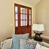 Modern Farmhouse Knotty Alder 9 Lite Clear Glass Exterior Door