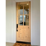 Farmhouse Knotty Alder 4 Lite Clear Glass Exterior Door