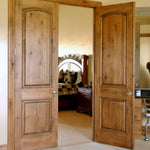 Rustic Knotty Alder Wood Arch Top Interior Double Door