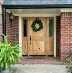 Rustic Knotty Alder Arch Top V-Groove Exterior Door