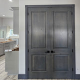 Rustic Knotty Alder Square Top Interior Double Door