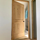 Rustic Knotty Alder Arch Top V-Groove Interior Door