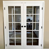 French 10 Lite Glass Window MDF Interior Double Door