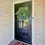 UINTAH 6 Lite Glass Window Wood-Texture Fiberglass Front Door