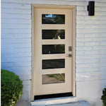 ASCEND Modern 5 Lite Window Wood-Like Fiberglass Front Door