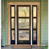 Modern Hemlock 3 Lite Clear Glass Window Exterior Door