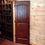 Rustic Arch Top V-Groove Knotty Alder Wood Interior Door