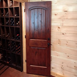 Rustic Arch Top V-Groove Knotty Alder Wood Interior Door