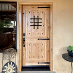 Mediterranean Arch Top Knotty Alder Wood Front Door