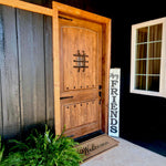 Mediterranean Arch Top Knotty Alder Wood Front Door