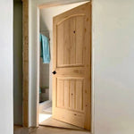 Rustic Arch Top V-Groove Knotty Alder Wood Interior Door