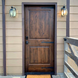 Rustic Knotty Alder Square Top V-Groove Exterior Door