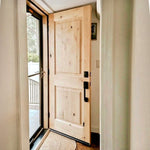 Rustic Square Top Knotty Alder Wood Front Door