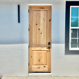 Rustic Square Top Knotty Alder Wood Front Door