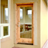 Modern Knotty Alder Wood Full Glass Window Front Door