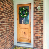 Modern Farmhouse Knotty Alder Wood Half Lite Glass Exterior Door