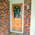 Modern Farmhouse Knotty Alder Wood Half Lite Glass Exterior Door