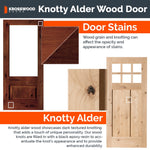 Knotty Alder 9-Lite Clear Glass Exterior Door with Dog Door