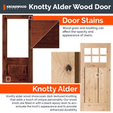 Knotty Alder 9-Lite Clear Glass Exterior Door with Dog Door