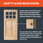 French Knotty Alder 10 Lite Glass Exterior Double Door