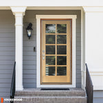 French 10 Lite Glass Window Hemlock Wood Front Door