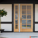 French 10 Lite Glass Window Hemlock Wood Front Door