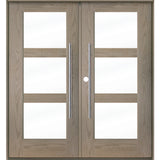 BRIGHTON Faux Pivot Modern Glass Fiberglass Front Double Door