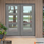 BRIGHTON Faux Pivot Modern Glass Fiberglass Front Double Door