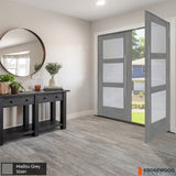 BRIGHTON Faux Pivot Modern Frosted Glass Front Fiberglass Double Door