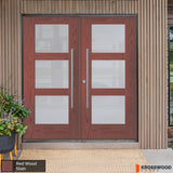 BRIGHTON Faux Pivot Modern Frosted Glass Front Fiberglass Double Door