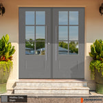 UINTAH Faux Pivot Glass Window Front Fiberglass Double Door