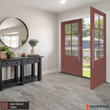 UINTAH Faux Pivot Glass Window Front Fiberglass Double Door