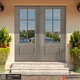 UINTAH Faux Pivot Glass Window Front Fiberglass Double Door