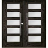 ASCEND Faux Pivot Modern Frosted Glass Fiberglass Front Double Door