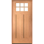 PINNACLE Craftsman 6 Lite Glass Wood-Like Fiberglass Front Door