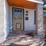 Porte extérieure en verre transparent à 9 carreaux avec grande porte pour chien Knotty Alder