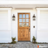 Modern Farmhouse Knotty Alder 9 Lite Exterior Dutch Door