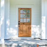 Modern Farmhouse Arch Glass Knotty Alder Wood Front Door