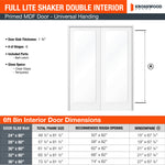 Modern Full Lite Clear Glass Window Interior Double Door