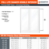 Modern Full Lite Clear Glass Window MDF Interior Double Door