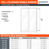 Modern Full Lite Clear Glass Window MDF Interior Double Door