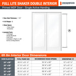 Modern Full Lite Clear Glass Window MDF Interior Double Door