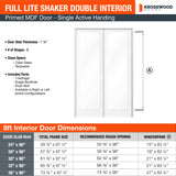 Modern Full Lite Clear Glass Window MDF Interior Double Door