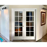 French 10 Lite Glass Window MDF Interior Double Door