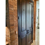 Rustic Knotty Alder Square Top Interior Double Door