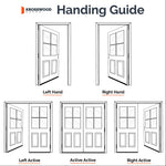 Craftsman Knotty Alder 6 Lite Glass Exterior Door with Dentil Shelf