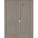 Knotty Alder 1-3/8" 2 Panel Top Rail Arch Interior Double Doors - Krosswood