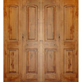 Knotty Alder 2 Panel Top Rail Arch Bi-Fold Interior Double doors - Krosswood