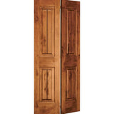 Rustic Knotty Alder Square V-Groove Bifold Interior Door - Krosswood